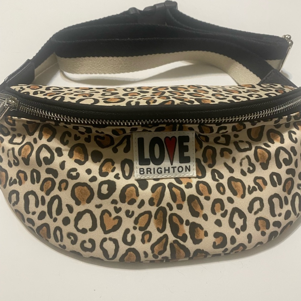 Brighton Leopard Print Crossbody Belt Bag in Tan and Black